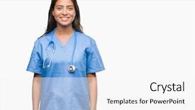  Presentation with doctor helps to get out of bed an elderly woman - Slides featuring nursing isolation - young arab doctor surgeon woman background and a white colored foreground