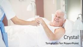  Presentation with kid water glass - Beautiful slide deck featuring nursing lamp - nurse giving water glass backdrop and a lemonade colored foreground