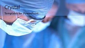  Presentation with team work nursing - Audience pleasing presentation design consisting of nursing lamp - team surgeon at work backdrop and a teal colored foreground