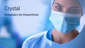  Presentation with team work nursing - Presentation theme with nursing lamp - team surgeon at work background and a light blue colored foreground