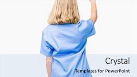  Presentation with medical leadership - Presentation consisting of nursing leadership - beautiful young doctor woman wearing background and a light blue colored foreground