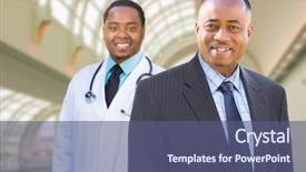  Presentation with doctor african - Beautiful theme featuring nursing managment - african american businessman and doctor backdrop and a ocean colored foreground