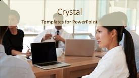  Presentation with staff meeting - Colorful slide set enhanced with nursing managment - group of medical staff meeting backdrop and a cream colored foreground