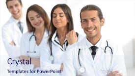  Presentation with team work nursing - Colorful PPT layouts enhanced with nursing managment - team of doctors and nurses backdrop and a sky blue colored foreground