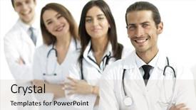  Presentation with team work nursing - PPT theme featuring nursing managment - team of doctors and nurses background and a soft green colored foreground