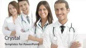  Presentation with nurses - Colorful slides enhanced with nursing managment - team of doctors and nurses backdrop and a soft green colored foreground