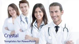  Presentation with nursing - Colorful theme enhanced with nursing managment - team of doctors and nurses backdrop and a sky blue colored foreground