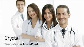  Presentation with team work nursing - Amazing slide deck having nursing managment - team of doctors and nurses backdrop and a  colored foreground