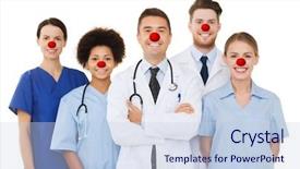  Presentation with doctors day - Presentation having nursing mentor - medicine red nose day background and a sky blue colored foreground