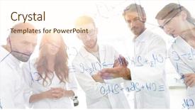  Presentation with nursing care plan - PPT layouts with nursing plan care - group of laboratory employees background and a cream colored foreground