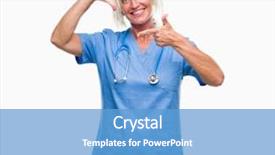  Presentation with nursing to nurse communication - Cool new slides with nursing plan care - middle age blonde nurse surgeon backdrop and a teal colored foreground