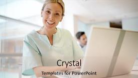  Presentation with icu nurse hospital patients - Presentation theme consisting of nursing plan care - nurse smiling at camera background and a soft green colored foreground