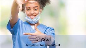  Presentation with afro - Cool new slides with nursing plan care - young afro american doctor woman backdrop and a  colored foreground