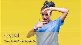  Presentation with hair - Amazing presentation theme having nursing plan care - young braided hair african american backdrop and a yellow colored foreground