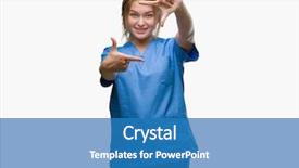  Presentation with young woman wearing boxer gloves - Presentation theme enhanced with nursing plan care - young caucasian nurse woman wearing background and a  colored foreground