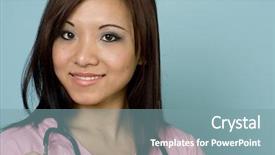  Presentation with student - Colorful theme enhanced with nursing program - attractive student doctor smiling backdrop and a  colored foreground