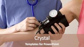  Presentation with taking the blood pressure in black women - PPT theme having nursing program - doctor or nurse taking background and a coral colored foreground
