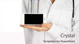  Presentation with retail smart phone - Audience pleasing presentation theme consisting of nursing program - doctor with stethoscope and smart backdrop and a  colored foreground