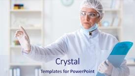  Presentation with lab - PPT theme enhanced with nursing research telehealth - woman doctor pressing buttons background and a sky blue colored foreground