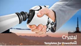  Presentation with composite panels cladding of buildings - Beautiful slides featuring nursing robots - digital composite image of robot backdrop and a coral colored foreground