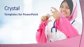  Presentation with medical procedure - Presentation design consisting of submitting send transfering hand on data technology concept background and a dark gray colored foreground