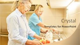  Presentation with assisted living - Theme having nursing-service-wife-and-senior background and a lemonade colored foreground