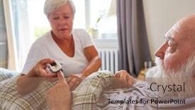  Presentation with pulse - PPT theme consisting of nursing-service-woman-checks background and a coral colored foreground