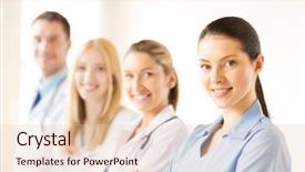  Presentation with teamwork nurse doctor - Audience pleasing PPT theme consisting of nursing team - attractive female doctor or nurse backdrop and a lemonade colored foreground