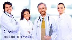  Presentation with team work nursing - Amazing presentation design having nursing team work - portrait of group of smiling backdrop and a sky blue colored foreground