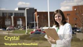  Presentation with hospital - Amazing presentation theme having nursing workforce - medical professional outside a hospital backdrop and a  colored foreground