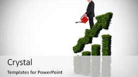  Presentation with nurture - Amazing PPT theme having nurture - businessman holding red watering can backdrop and a white colored foreground