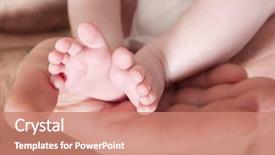  Presentation with babies - PPT layouts consisting of nurture - colour shot of macro babies background and a coral colored foreground