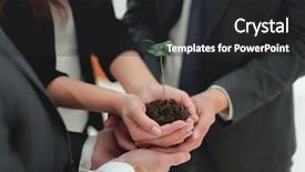  Presentation with partners - Theme featuring nurture - male and female business partners background and a dark gray colored foreground