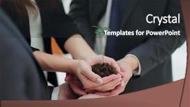  Presentation with partners - Beautiful theme featuring nurture - male and female business partners backdrop and a dark gray colored foreground