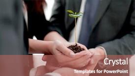  Presentation with female male symbol - Slide set consisting of nurture - male and female business partners background and a coral colored foreground