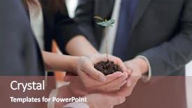  Presentation with partners - Colorful slides enhanced with nurture - male and female business partners backdrop and a coral colored foreground