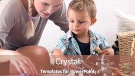  Presentation with nurture - PPT theme enhanced with nurture - mother playing with her little background and a coral colored foreground