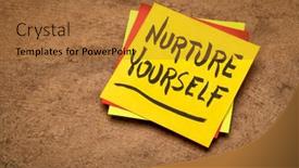  Presentation with nurture - Colorful presentation enhanced with nurture-yourself-inspirational-reminder-note backdrop and a gold colored foreground