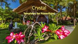  Presentation with bali nusa dua - PPT theme featuring nusa-dua-resort-in-bali background and a tawny brown colored foreground