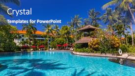  Presentation with bali - Colorful presentation theme enhanced with nusa-dua-resort-in-bali backdrop and a ocean colored foreground