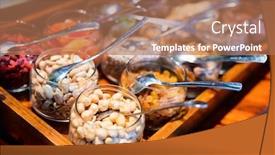  Presentation with nut - Amazing presentation having nut-assortment-tray-in-buffet backdrop and a coral colored foreground