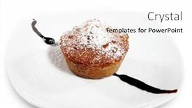  Presentation with nut - Theme with nut-cake-served-with-chocolate background and a white colored foreground