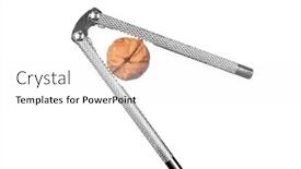  Presentation with cracker - PPT theme with nut-cracker-with-walnut-isolated background and a white colored foreground