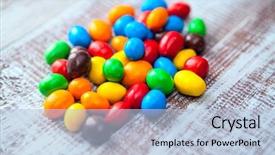  Presentation with nut - Cool new slides with nut in a chocolate is glazed on a wooden background backdrop and a light blue colored foreground