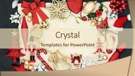  Presentation with christmas holly - Colorful PPT layouts enhanced with nutcracker - christmas background border with bauble backdrop and a lemonade colored foreground
