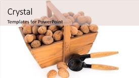  Presentation with wood harvest - Colorful slide deck enhanced with nutcracker - wooden harvest baskets full walnuts backdrop and a lemonade colored foreground