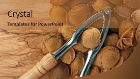  Presentation with sterilization tool - Audience pleasing presentation consisting of nutcracker tool with apricot kernels backdrop and a  colored foreground