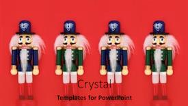  Presentation with christmas red - Beautiful PPT theme featuring nutcracker-toy-soldiers backdrop and a red colored foreground