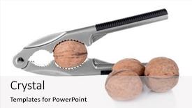  Presentation with white figure graphics - Colorful presentation theme enhanced with nutcracker with walnuts isolated backdrop and a  colored foreground