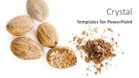  Presentation with nut - Amazing theme having nutmeg-isolated-whole-nut backdrop and a white colored foreground